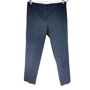 Jigsaw Houndstooth Plaid Straight Leg Pants Black & Navy Blue US 8